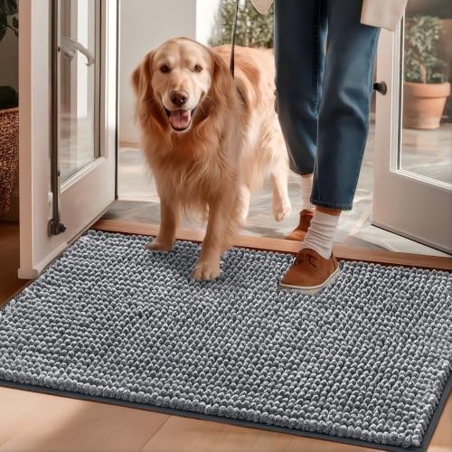 EHEYCIGA 30x20 Chenille Dog Door Mat
