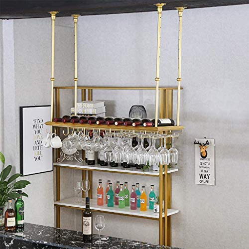 Porte-Bouteille Plafond en Fer Réglable Support Verres Suspendus