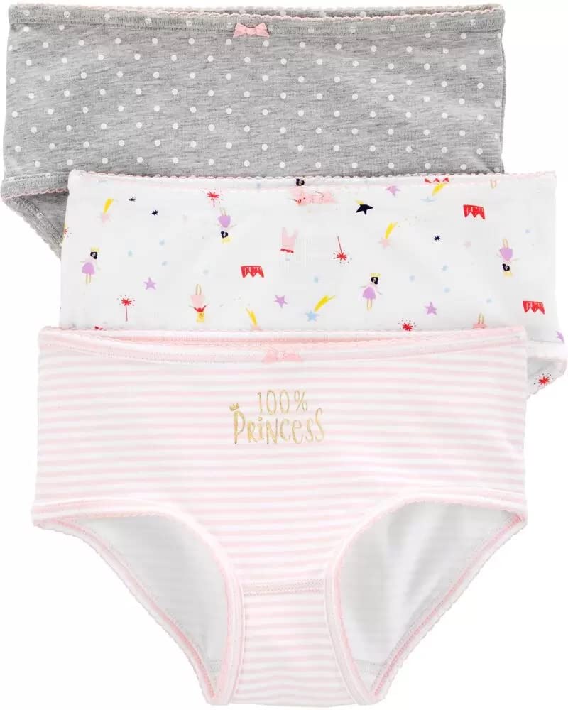 Carters Big Girls 3-Pack Stretch Cotton Panties