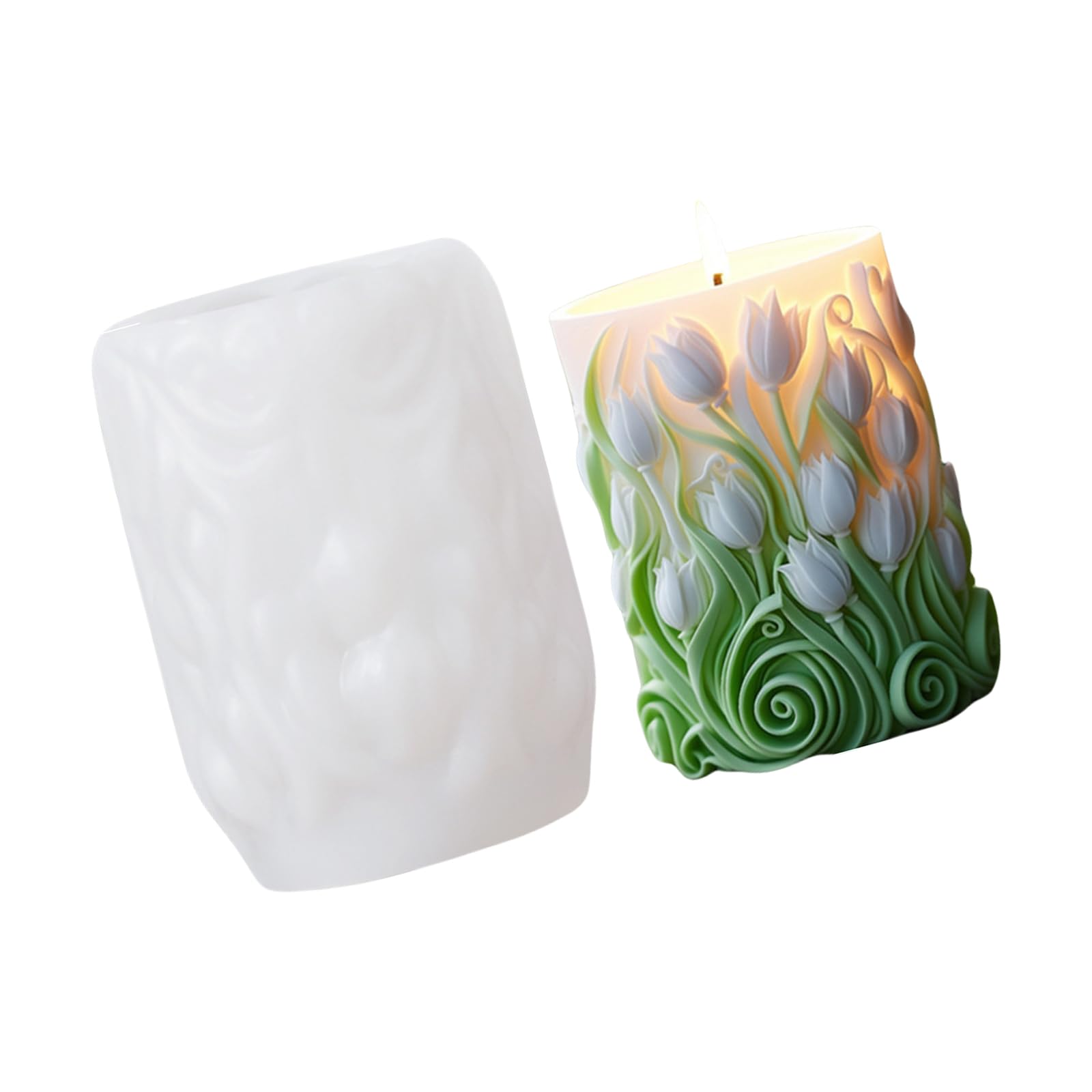 Nucelit Carving Pattern Molds Castings Molds Flower Cylinder Silicone Plasters Ornament Flower Cylinder
