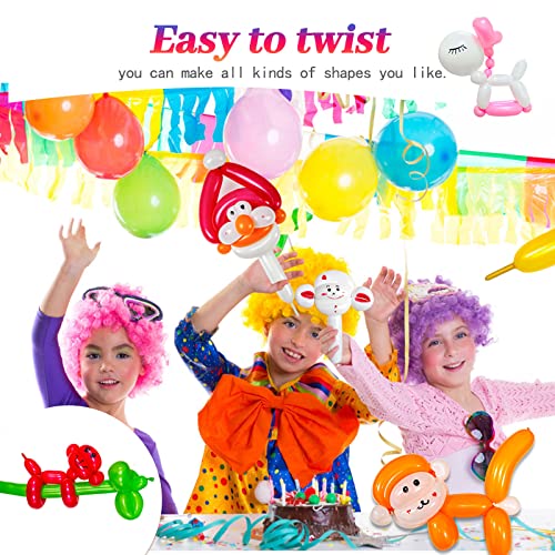 Image of White 260 Balloons, Thickening Long Balloons for Tying Arch, Twisting Latex Animals Magic Modeling Skinny Birthday Balloons for Kid's Party Wedding Decoartion 100pcs