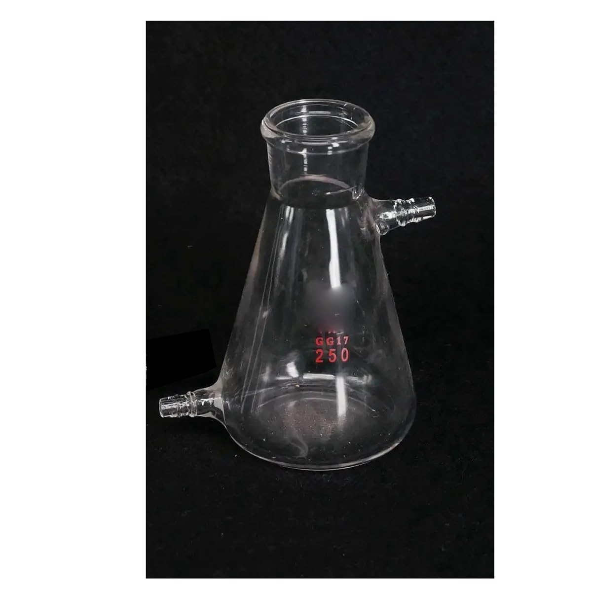 Attrezzature e forniture di laboratorio Flacone da laboratorio in vetro borosilicato 125 ml, 250, 500, 1000 con doppio adattatore for tubo flessibile 10 mm