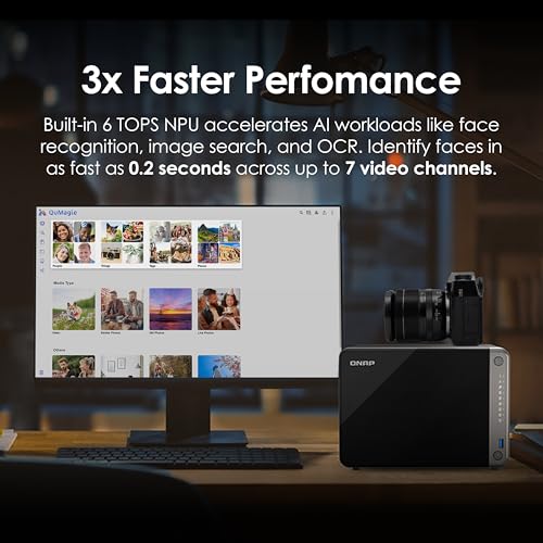 Image of QNAP TS-AI642-8G-US 6 Bay AI NAS | ARM Processor, NPU, AI-Powered Video and Image Recognition, Diskless