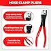 4 Pieces Automotive Electrical Disconnect Pliers Kit, High-Carbon Steel Connector Separator with Straight & 60° Pliers, Hose Clamp Plier, Plug Release Tool and Wire Terminal Removal in Storage Box