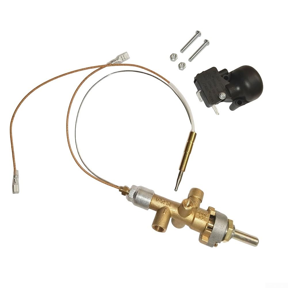 Hiland Patio Heater Parts Tower Heater Repair Kit with Outdoor Gas Heater Valve Thermocouple Replacement Brass Anti Tipping Switch Safety for Courtyard Warmer Maintenance Garden