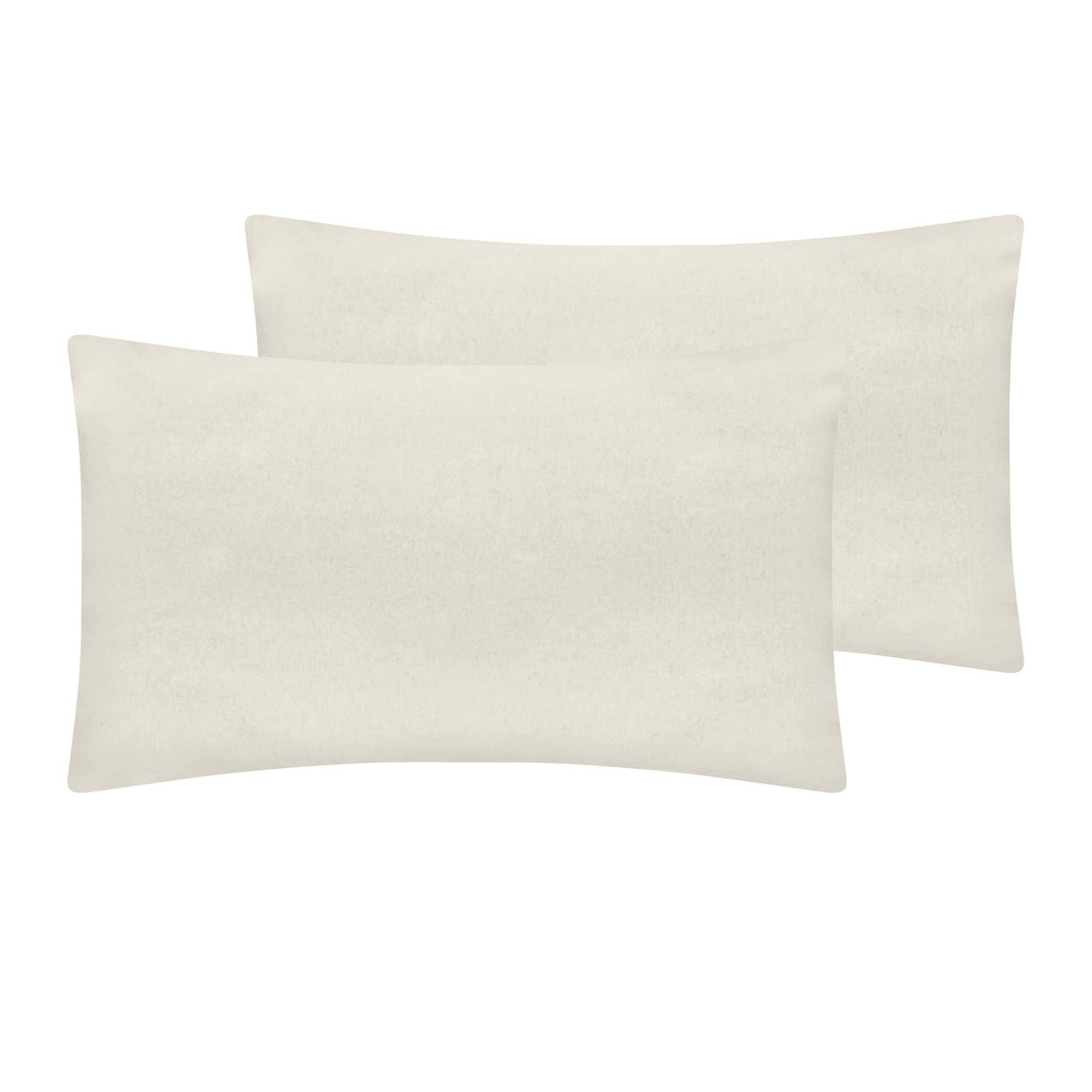 100% Brushed Cotton Duvet Cover Sets | Plain Dyed Reversible Flannelette Bedding Sets With Matching Pillowcases (Additional Oxford Pillowcase Pair, Cream), BCDC