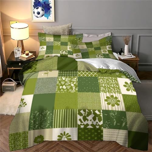 Housse de couette microfibre ultra douce imprimé 3D vert 135x200 - 6