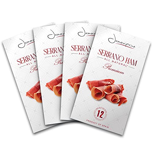 Iberico Ham (Shoulder) Grass-Fed Bone In 9.5-11Lb + Ham Stand + Knife & Premium Serrano Ham Sliced Dry-Cured (12Oz) - Cured Spanish Jamon With No Nitrates Or Nitrites All Natural - Gmo & Gluten Free #TOP4