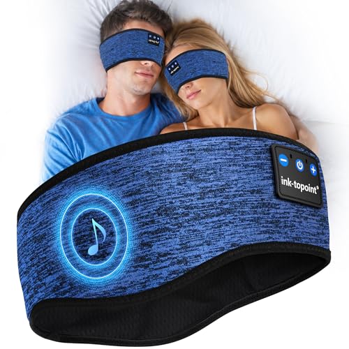 ink-topoint Wireless Sleep Headphones Headband, Bluetooth 5.4, Over Ear, Blue, 16Hrs Playtime, 2Hrs Charge, 2Yrs Warranty