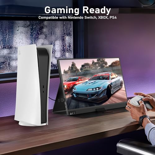 Zscmalls TRFTGS-046 Portable Monitor, 15.6 Inch 1080P Laptop Extended Monitor, 1000:1 100% Srgb Usb-C Hdmi Portable Monitor For Laptop Hdr Travel Monitor With Speakers & Smart For Laptop Ps5/4 Xbox Switch thumb #5