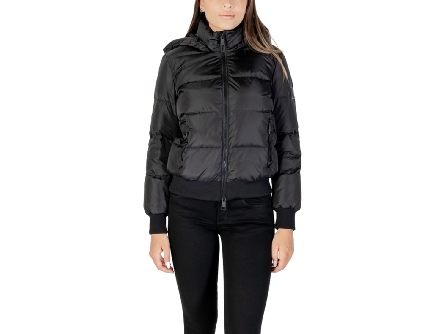 Armani Exchange Quilted Hooded Down Jacket - Female - Down Jackets - Black - S - Jackets
