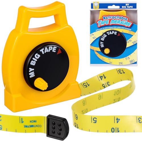 Measuring Tape Retractable Tape Measure Wind Up Tape Measure Easy Wind- Up - Easy to Read Body Measuring Tape Soft PVC with Inch & CM Scale Educational Pretend Play Tool for Boys Girls Age 3+