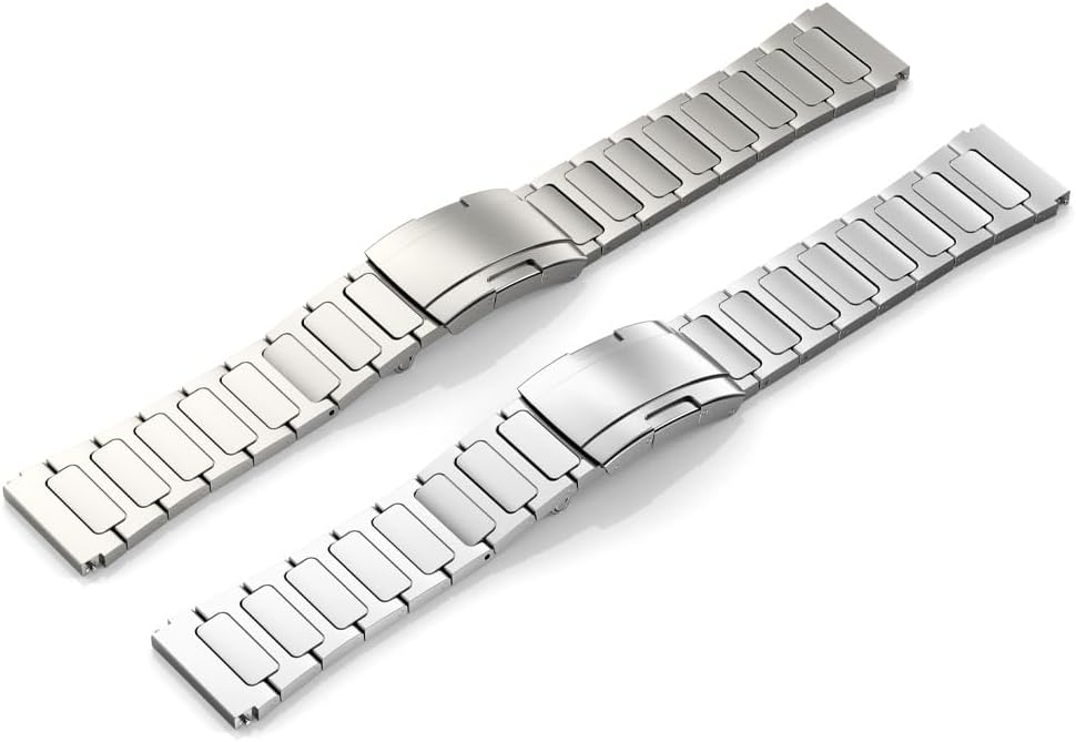 JUSUTEK 2024 Advanced Block shape Titanium alloy Watch Band 22mm Metal Watchband Turtle shell buckle Prevent detachment Quick Release Strap Watch Band Titanium Bands Compatible for Men Women
