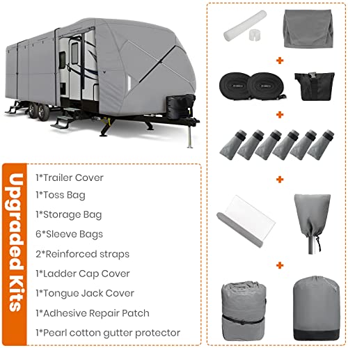 Leader Accessories 27'-30' Travel Trailer Rv Cover Windproof Extra Thick Upgraded 5 Layers Camper Cover With Adhesive Repair Patches #TOP6