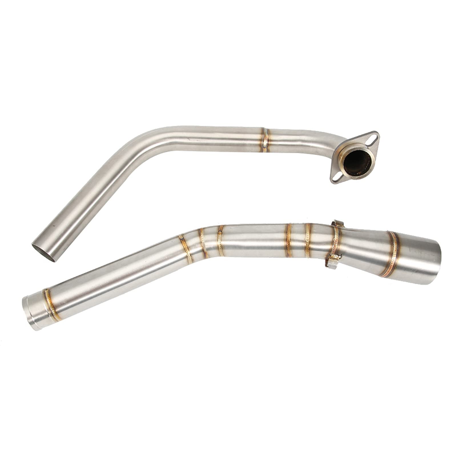 Tubo de enlace medio de escape, tubo de enlace medio de escape de modificación de motocicleta apto para YZF R15 MT-15 MT-125 2008-2017 para tubo yzf 125r125 + tubo descendente yzf r125