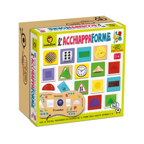 Lidattica - Giochi Montessori - L'Acchiappaforme - Gioco Educativo 3-6 Anni Per Imparare Le Forme Geometriche - Made In Italy