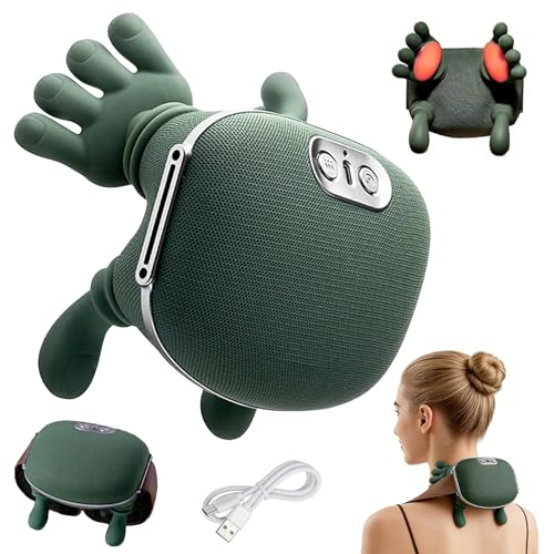 4D NackenmassagegeräT Kabellos Massagegerät Nacken Schulter 3 Massagegrade & 2 Temperaturstufen NackenmassagegeräT Mit WäRme für Zuhause BüRo Reisen Entspannen Sie Muskeln Lindern MüDigkeit