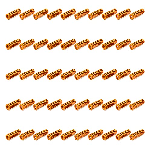 50PCS Muzerdo 8mm OD 20mm Long Yellow Light Load Compression Mould Die Springs