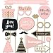 13th Birthday Photo Booth Props | FULLY ASSEMBLED | 13th Birthday Decorations | REAL GLITTER | Pink Rose Gold Black | 13th Birthday Party Supplies | 13th Photo Booth Props Kit | NO DIY (30 Pieces)