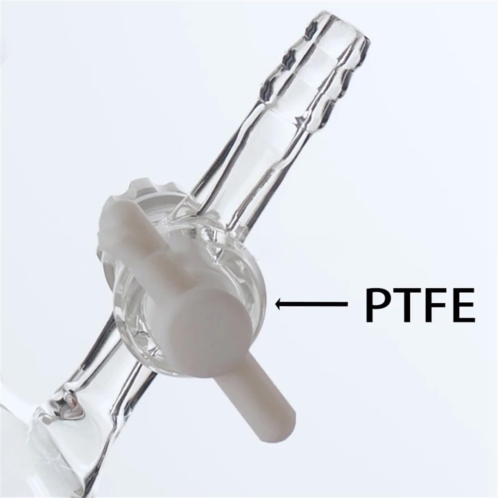 1 STÜCKE Laborglas 10/25/50/100/250 ml Schleifmund-Reaktionsglaskolben mit PTFE-Kolben(100ml caliber19)