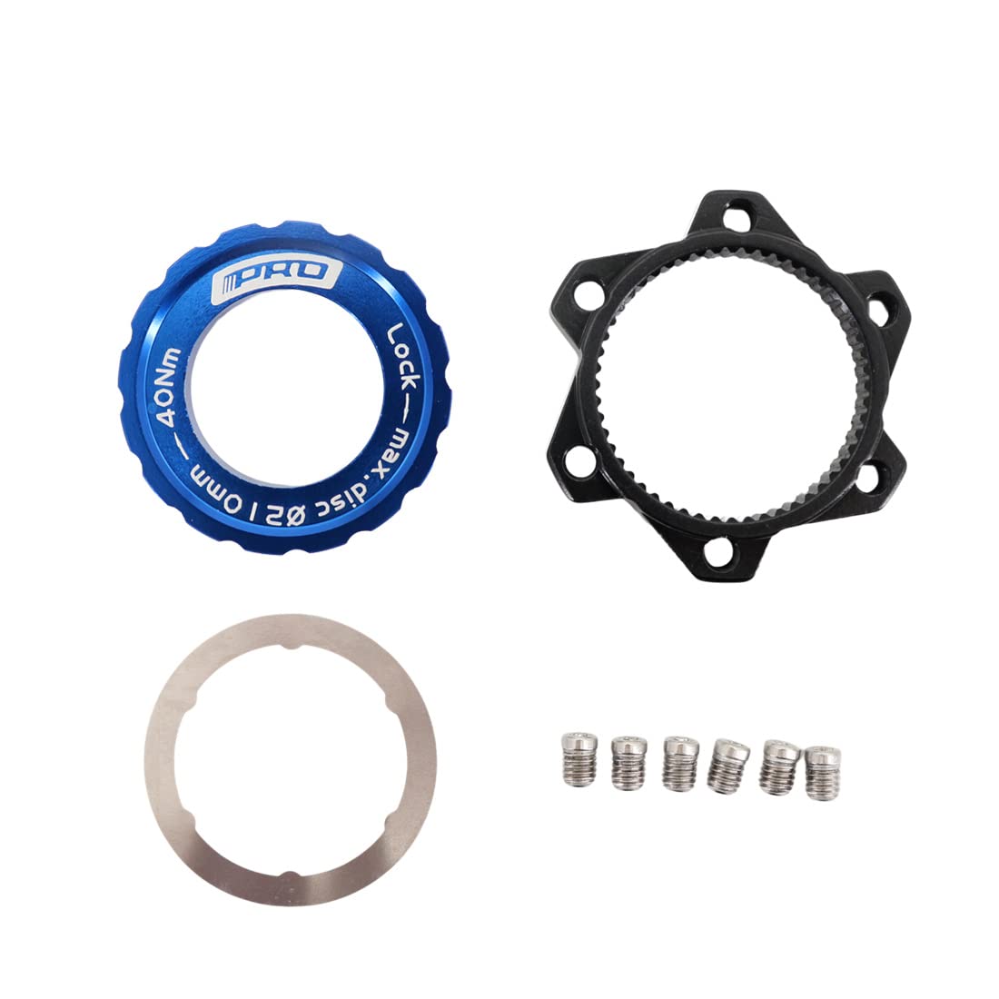 DJC Centerlock to 6 Bolts Rotor Adapter with Lockring, Bike Adapter for Centerlock Convert to 6 Bolts Rotor Disc MTB Road Bike