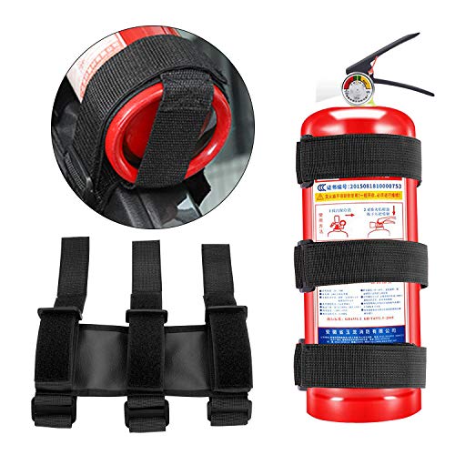 2 PCS Fire Extinguisher Strap Car Fire Extinguisher Fixing Belt Holders for Auto Car in Red and Black