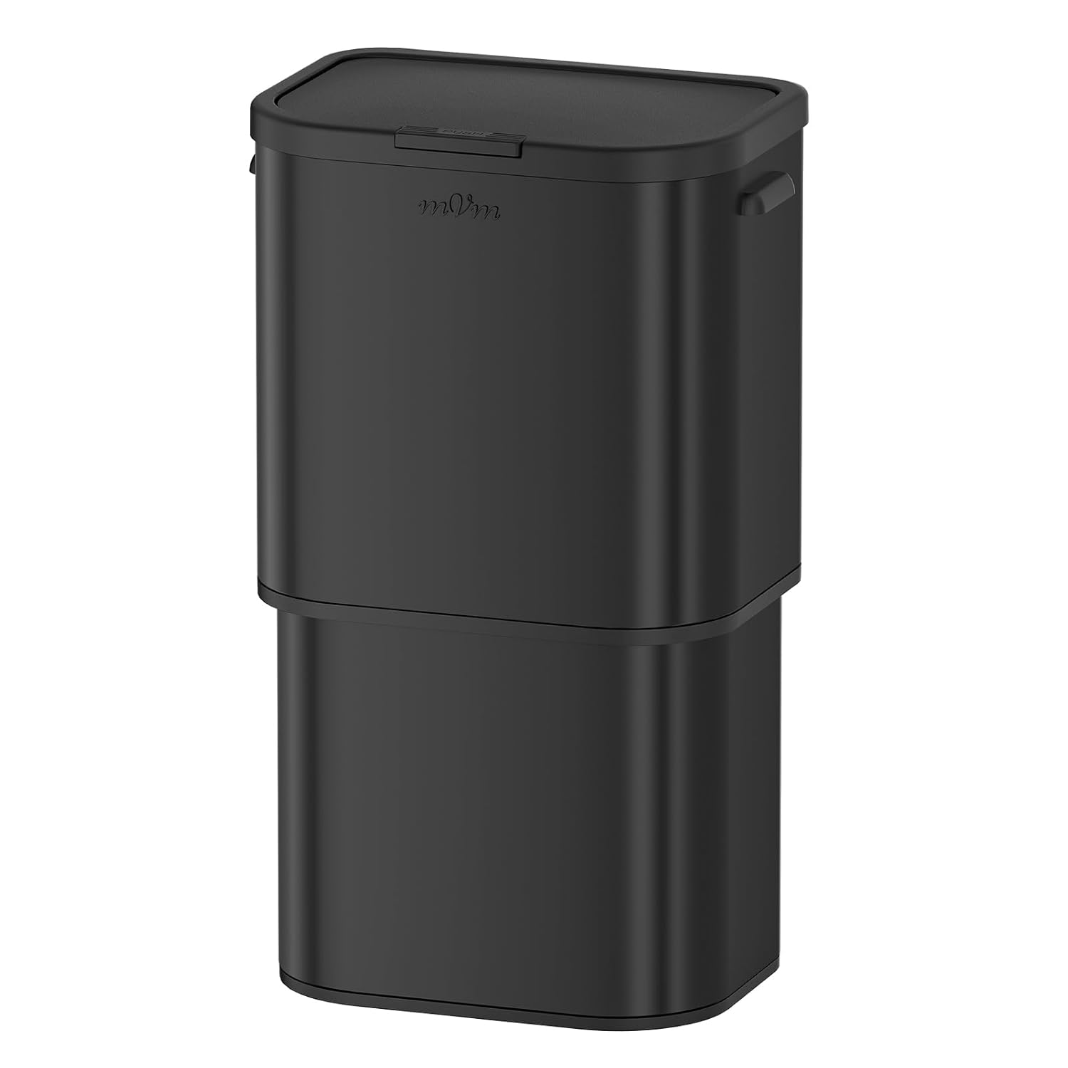 mVm Trash Can for Kitchen, 16 Gal / 60Liter Garbage Can, No Inner Bucket Design Stainless Steel Trash Can with Lid,Anti-Fingerprint,Easy to Clean.for Kitchen,Home Office,Living Room (Matte Black)