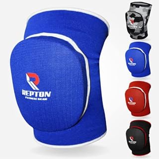 Protective Knee Pads | Elasticated Gel Padded Knee Support Sleeves for Heavy Duty Work, Gardening, and Sports | Thick Poly-Cotton Anti-Slip Knee Pads for Men & Women (Blue, L/XL)