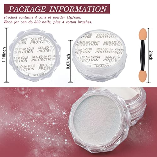 image for Artdone Chrome Nail Powder Metallic Mirror Effect Pigment Chrome Iride
