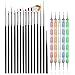JOYJULY 20pcs Nail Art Design Tools, 15pcs Painting Brushes Set with 5pcs Dotting Pens, BLACK ...