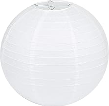 LIHAO 提灯 白 紙ちょうちん ペーパーランタン 10個入 15cm 6" お盆 提灯 お盆飾り 白提灯 祭り イベント 新盆 初盆 飾り付け 装飾 丸型 無地 白 ホワイト
