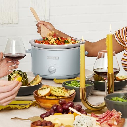 Image of Crock-Pot Design Series 4.5-Quart Manual Slow Cooker, Serves 5+ People, Great for Chili, Soup, Stews, & More, Removable Stoneware is Oven & Dishwasher-Safe, Macaroon Blue