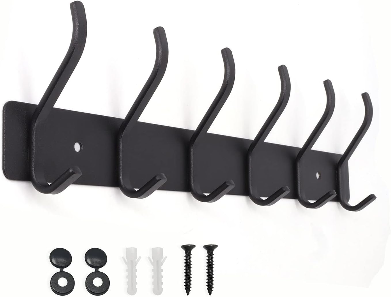 Coat Hooks Wall Mounted, Heavy Duty Door Hooks for Wall with 6 Hooks