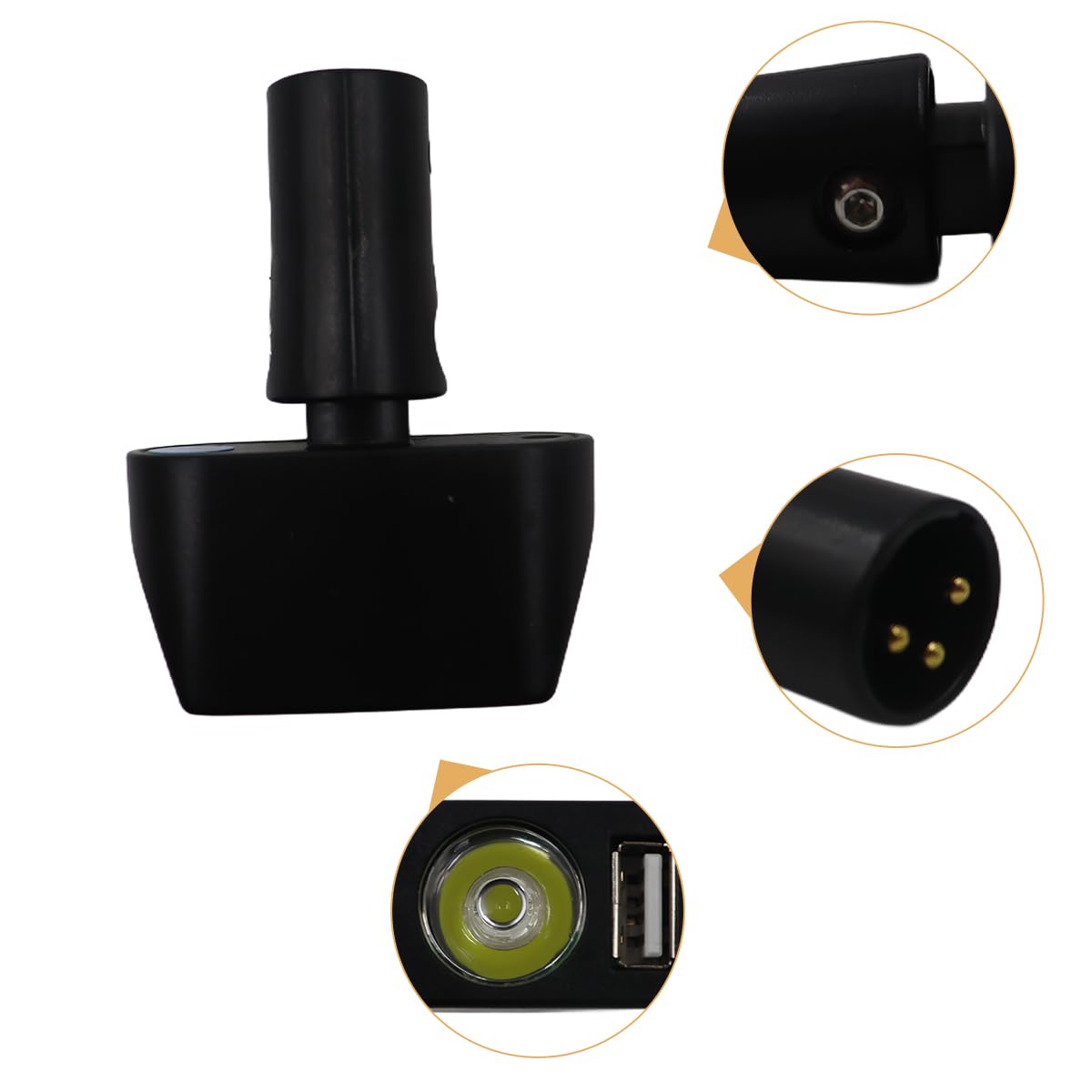 Fuente de alimentación para iluminación de Silla de Ruedas eléctrica, Conector XLR de 3 Pines con Puerto de Carga USB Universal, Control de luz Nocturna para sillas de Ruedas motorizadas
