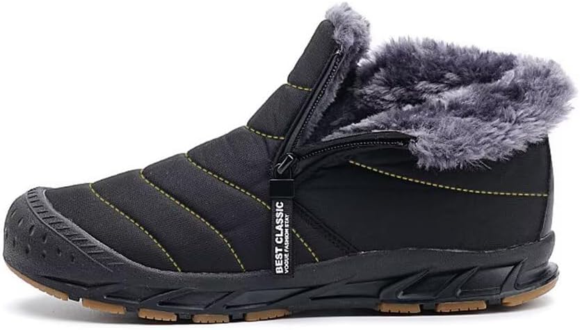 Jakcuz Women Winter Snow Boots Zip Up Fur Lined Warm Ankle Boot Outdoor Anti-slip Waterproof Comfortable Short Boot - Image 4