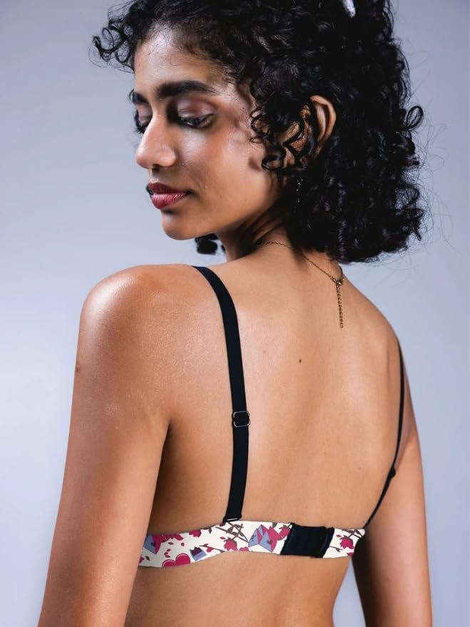 Image of &Circus PureSoft True Fit Triangle Non Padded Bra for Women | Deep Neck Plunge Bra for Women | Triangle Low Coverage Bra