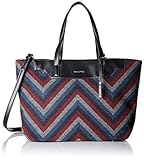 Robust ist der Shopper aus Kunstleder mit Webmuster auf Vorder- und Rückseite. Mit langem, zusätzlichem Riemen für viele Tragevarianten