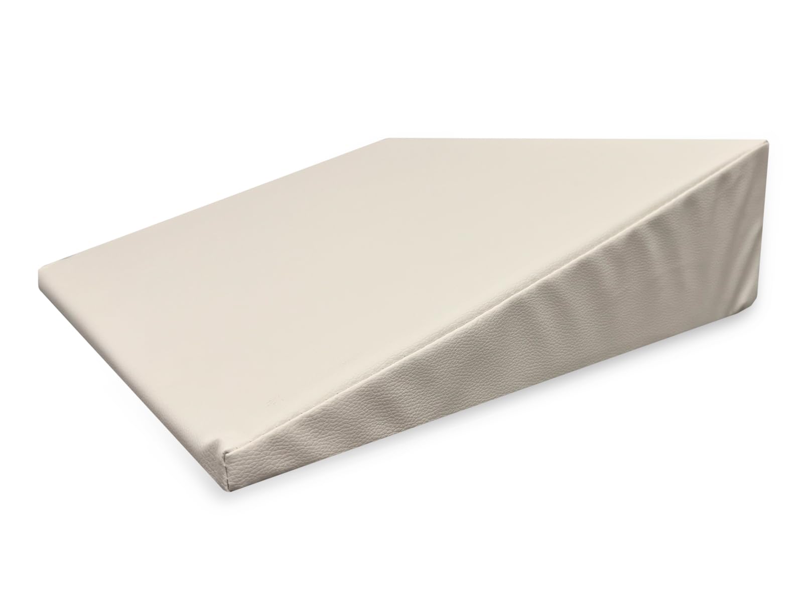 QUIRUMED Cojín cuña, Medidas 40 x 50 x 13 cm, Color Blanco, Ergonómico, Polipiel, Relleno Flexible, Cojín Masaje, Fisioterapia, Apoyo para la Espalda