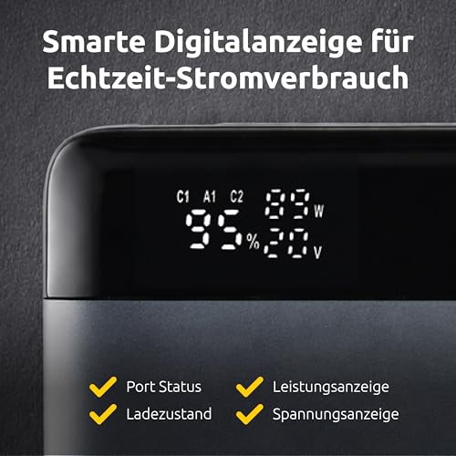 Intenso Powerbank HE25000 140W Power Delivery, 25000mAh Externer Akku, Schnellladung für MacBook, iPhone, Samsung Galaxy, iPad… – Ansicht 6