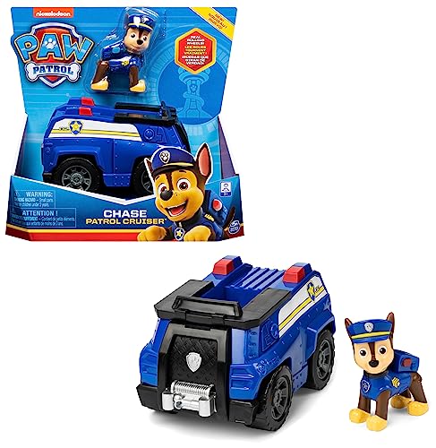 Paw Patrol, 10. Jubiläum, Polizei-Fahrzeug mit Chase-Figur (Basic Vehicle/Basis Fahrzeug), Spielzeugauto, ab 3 Jahren