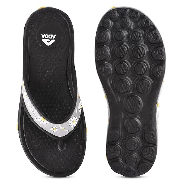Image of ADDA Slippers for Women || Durable & Comfortable || Anti-skid Sole || Lightweight || Fashionable || Super Soft || Outdoor Slipper (Black, UK, UK Footwear Size System, Adult, Women, Numeric, Medium, 3)