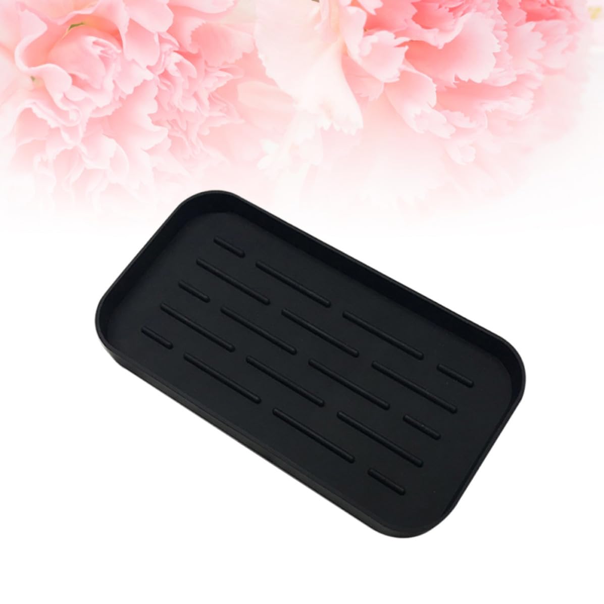 Tappetino per Asciugare i Piatti in Silicone Nero Scanalature Profonde, Organizer per Lavello da Cucina Facile da Lavare, per Piano di Lavoro e Bar