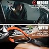 Tevlaphee Upgraded Steering Wheel Lock, Seat Belt Lock, Metal Head, High Visibility Car Lock Anti-Theft Device, Heavy Duty, Universal Fit for Car, SUV, Pickup, Jeep, Van, RV, 3Keys(Orange) #2
