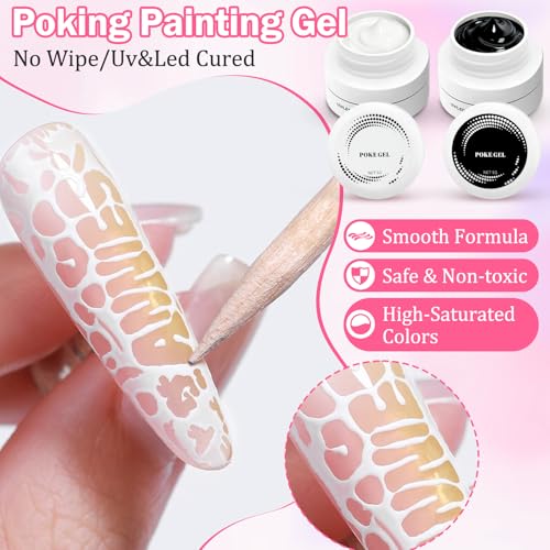 Set de Esmaltes de Gel Blanco y Negro para Uñas miniatura 2