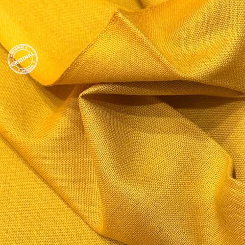 Image of Premium Cotton Flex Fabric for Sewing & Dressmaking | Soft, Breathable, Durable Material | Ideal for Kurtis, Shirts, Dresses, Home Decor & Crafts (Yellow, 1 Meter)