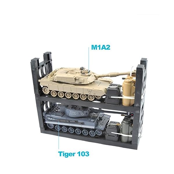 s-ideeÂ® 22001 2 x Battle Panzer 99822 1:28 mit integriertem Infrarot Kampfsystem 2.4 Ghz RC RC Ferngesteuerter Panzer Tank Kettenfahrzeug IR Schussfunktion Licht Neu 1:24 Schuss Sound Beleuchtung – Bild 5