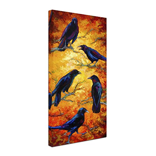 Crows 9 By Marion Rose, 16X32-Inch Canvas Wall Art #TOP1