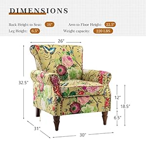 Hulalahomemodernwingbackaccentchairwithwoodlegsremovablecushioncomfyupholsteredarmchairwithnailheadtrimfloralpatternsinglesofachairforlivingroombedroommustard Urban Country Home Decor Hulala home modern wingback accent chair with wood legs removable cushion comfy upholstered armchair with nailhead trim floral pattern single sofa chair for living room bedroom mustard urban country home decor