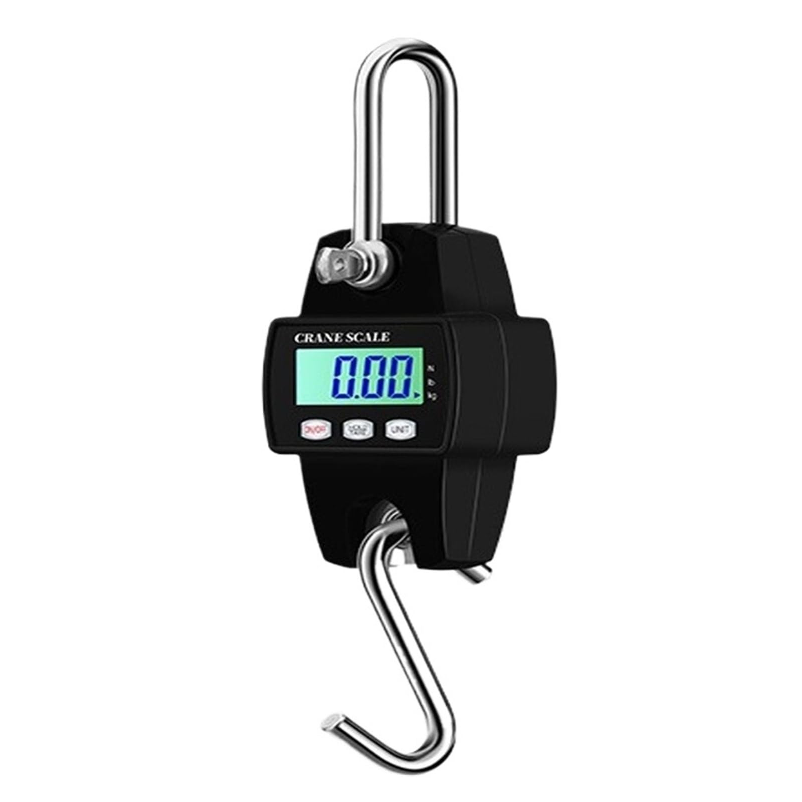 Bilancia sospesa digitale con custodia in alluminio pressofuso, peso mini gru portatile da 50/200/300 kg con gancio Forte capacità(300kg Black)