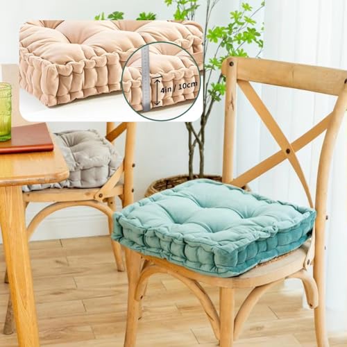 Sitzbank aus rotem Samt, für Innenfenstersitze, getuftetes Klavier- und Esszimmerbank, Bodenkissen mit Griff für Veranda, Schaukelsofa, 122 x 111 x 10 cm – Bild 5